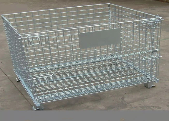Logistica pieghevole bianca d'argento di Mesh Cage Electrostatic Spraying Turnover del cavo da 6,4 millimetri precisa