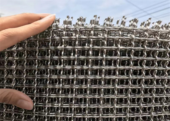 Cavo tessuto Diamond Hole Corrugated Metal Crimped Mesh Decorative Steel Plate